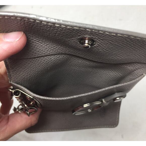 TOD'S 5 Key Keyholder Wallet - Beige/Gray Pebbled Leather - Picture 9 of 10